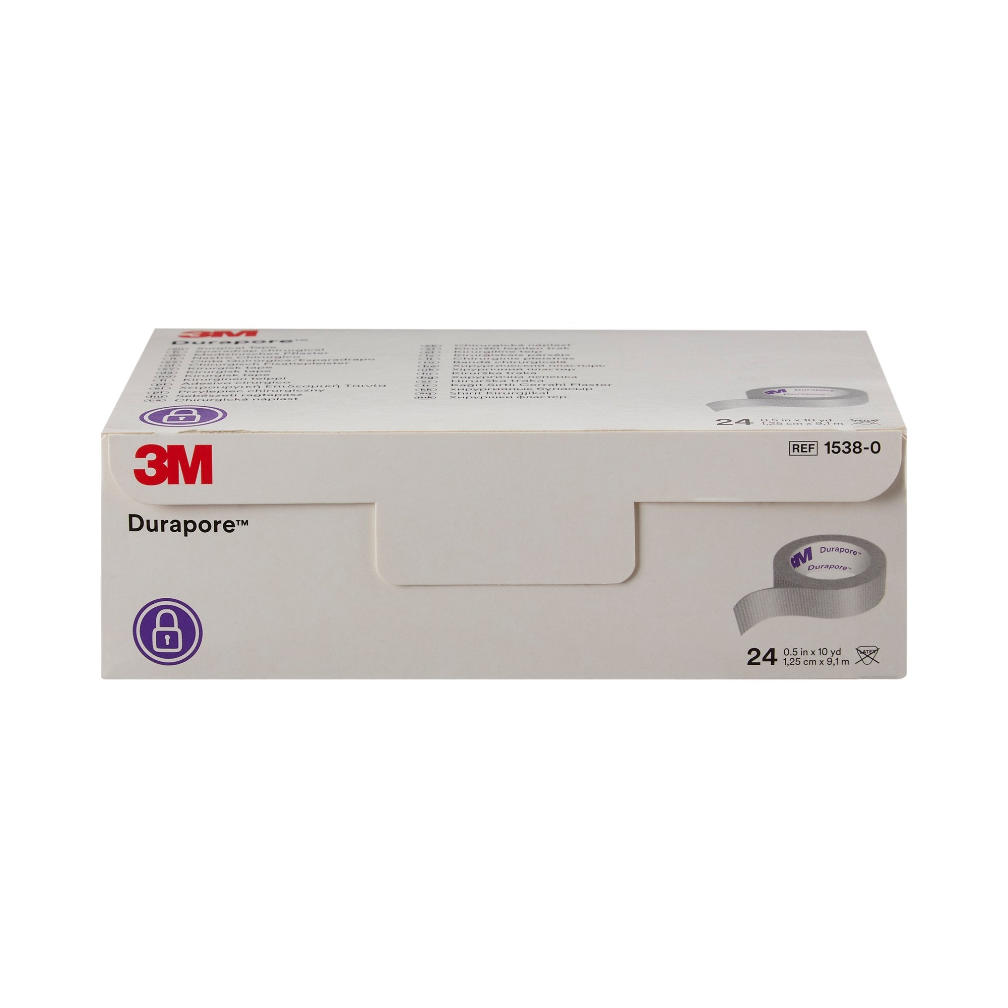 3M™ Durapore™ Silk-Like Cloth Medical Tape, 1/2 Inch x 10 Yard, White 1538-0