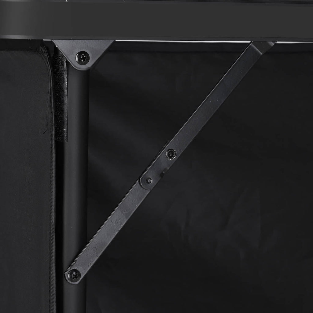 Yescom Folding Portable Bar Table with Storage Shelf