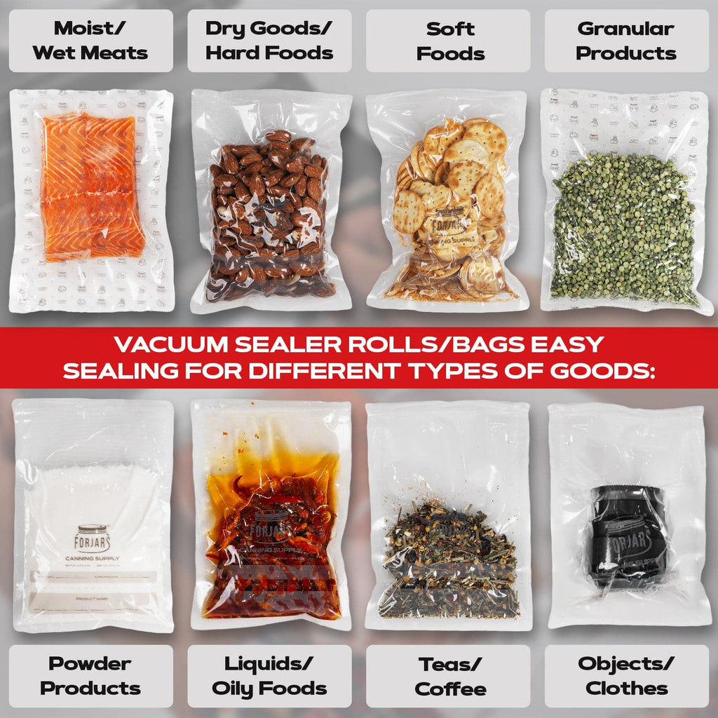 Vacuum Sealer Roll - 8 in x 150 ft, Textured on Both Sides, 7.5 Mil Thickness