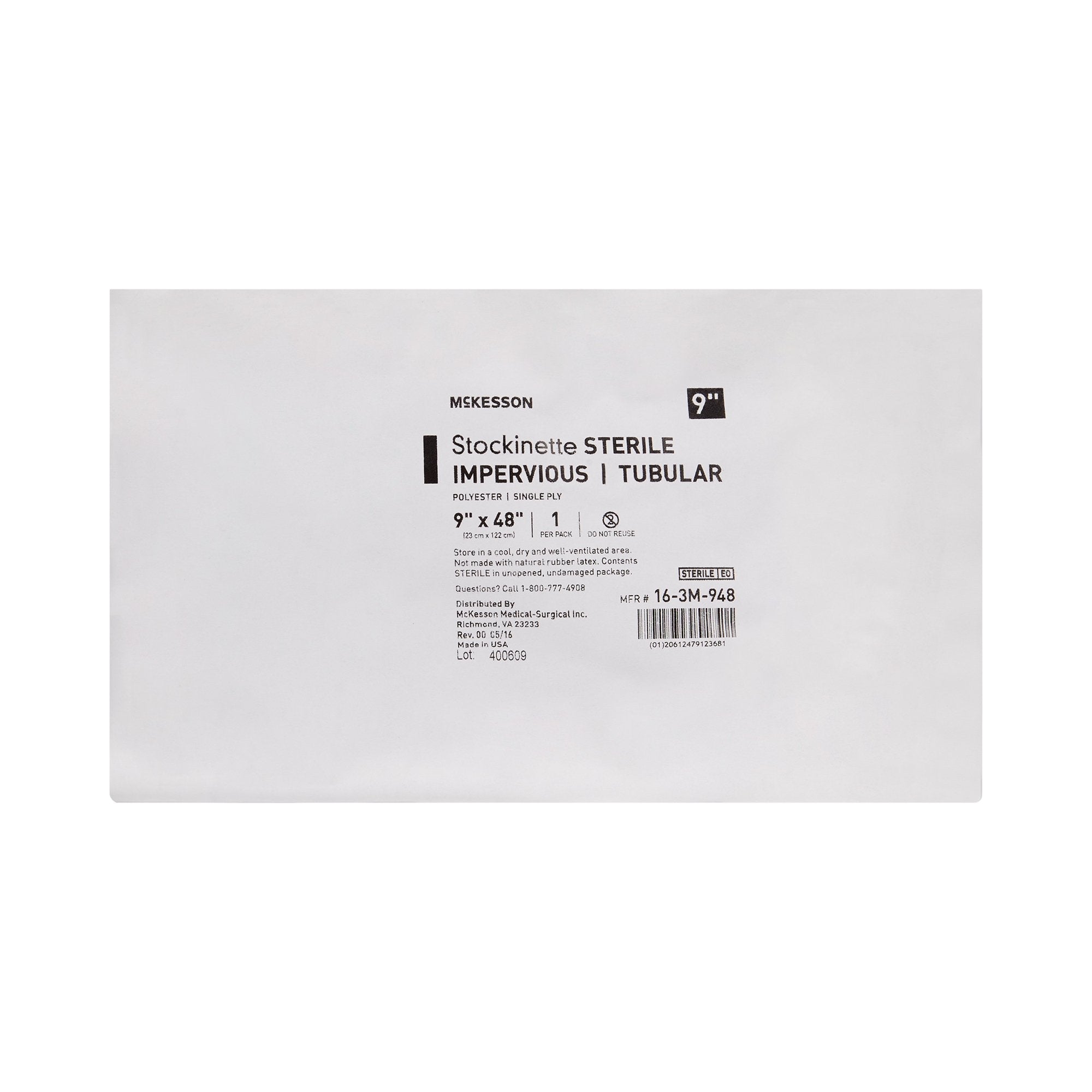 McKesson Impervious Surgical Stockinette, 9 x 48 Inch 16-3M-948