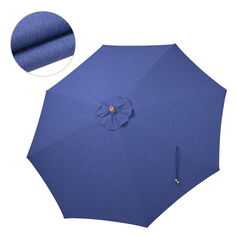 LAGarden 9ft Patio Wood Market Umbrella Acrylic Fabric Tilt