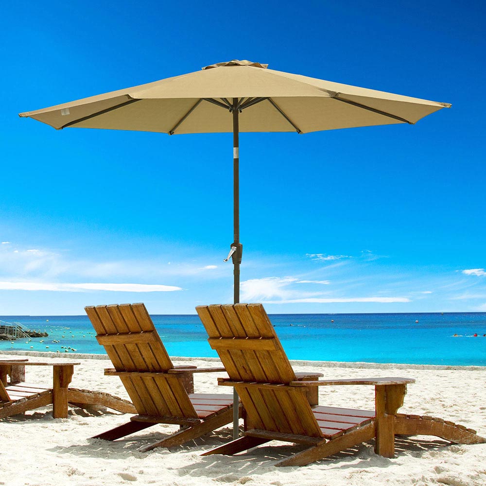 Yescom 9ft 8-Rib Patio Tilt Market Umbrella w/ 200gsm Canopy