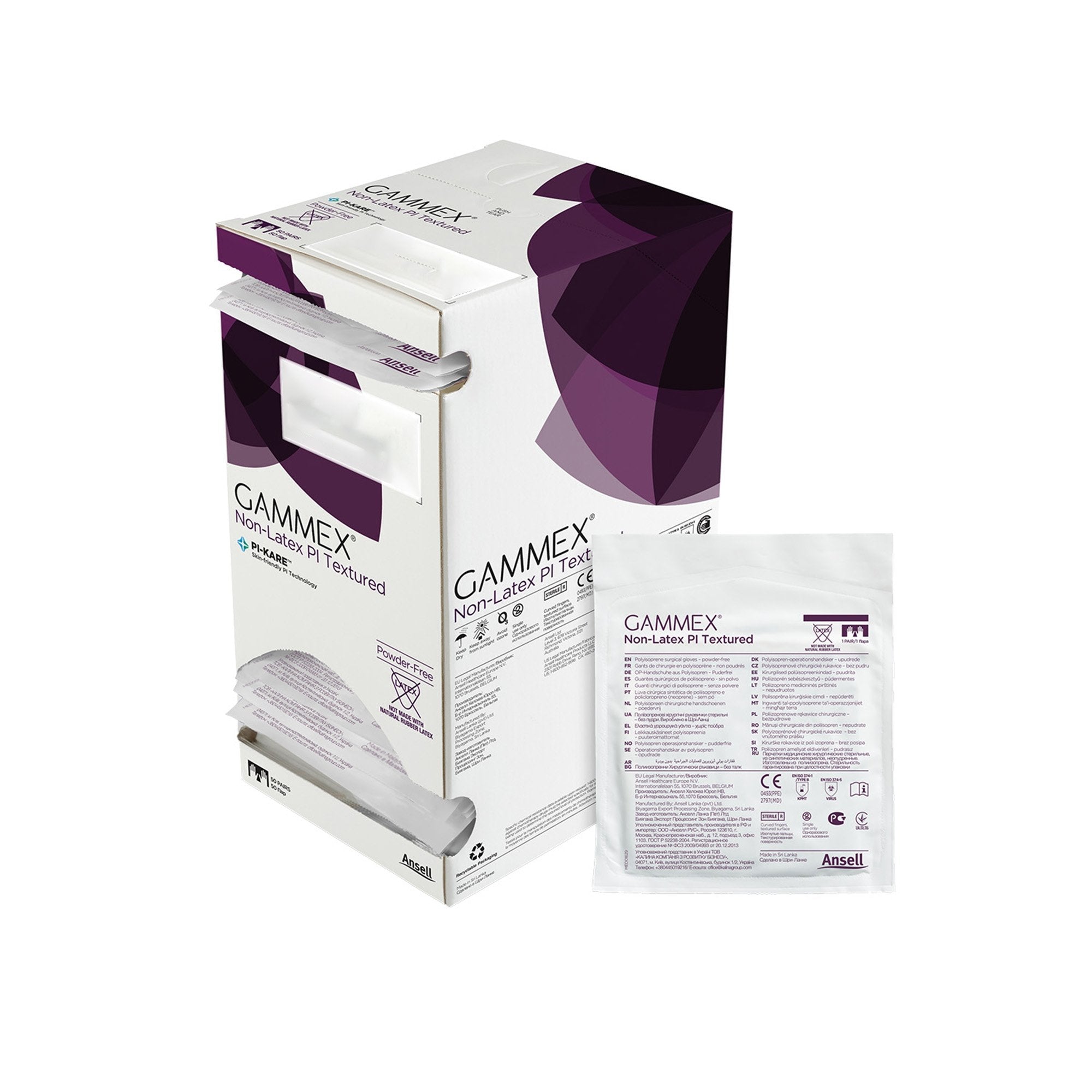 Gammex® Non-Latex PI Textured Polyisoprene Surgical Glove, Size 8, White 20688280