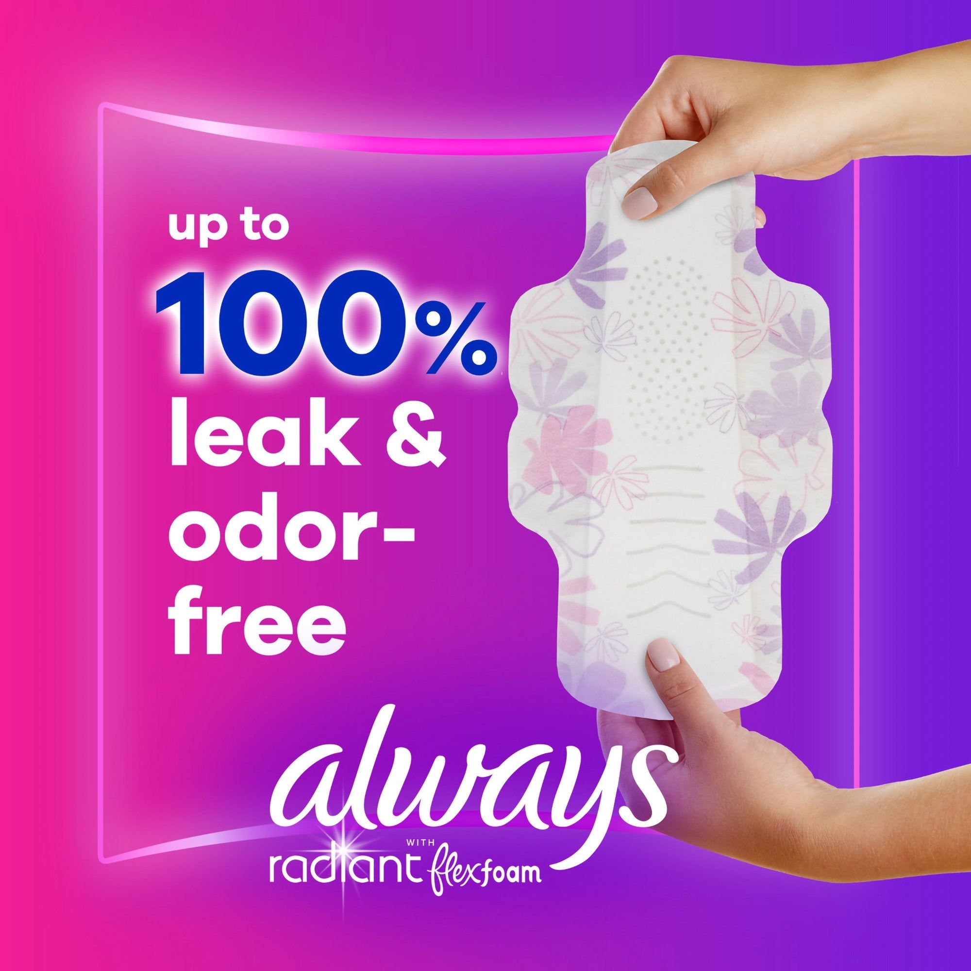 Always® Radiant Regular Pads, Size 1 03700095334