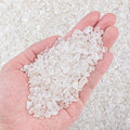 0.88 Lb Clear Quartz Crystal Chips Natural Tumbled Healing Crystal Chips Bulk Crushed Stones, Betta Fish Tank Gravel Rocks Clear Mini Pebbles for Aquarium, Vase Fillers, Succulent Plants Decor, 3 - 5 mm - PhishStones Products