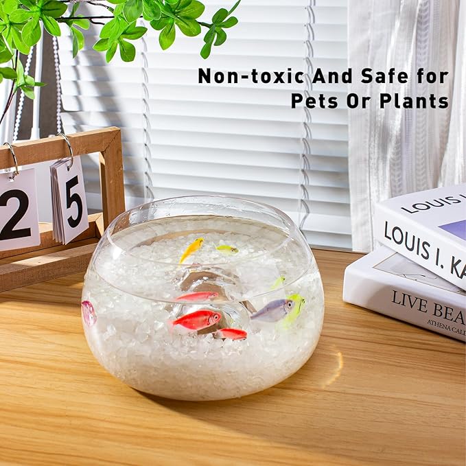 0.88 Lb Clear Quartz Crystal Chips Natural Tumbled Healing Crystal Chips Bulk Crushed Stones, Betta Fish Tank Gravel Rocks Clear Mini Pebbles for Aquarium, Vase Fillers, Succulent Plants Decor, 3 - 5 mm - PhishStones Products