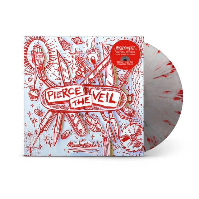 Pierce The Veil - Misadventures & Jaws Of Life & Misadventures (Silver With Red Splatter LP Vinyl) & Collide With The Sky (Sea Blue LP Vinyl)