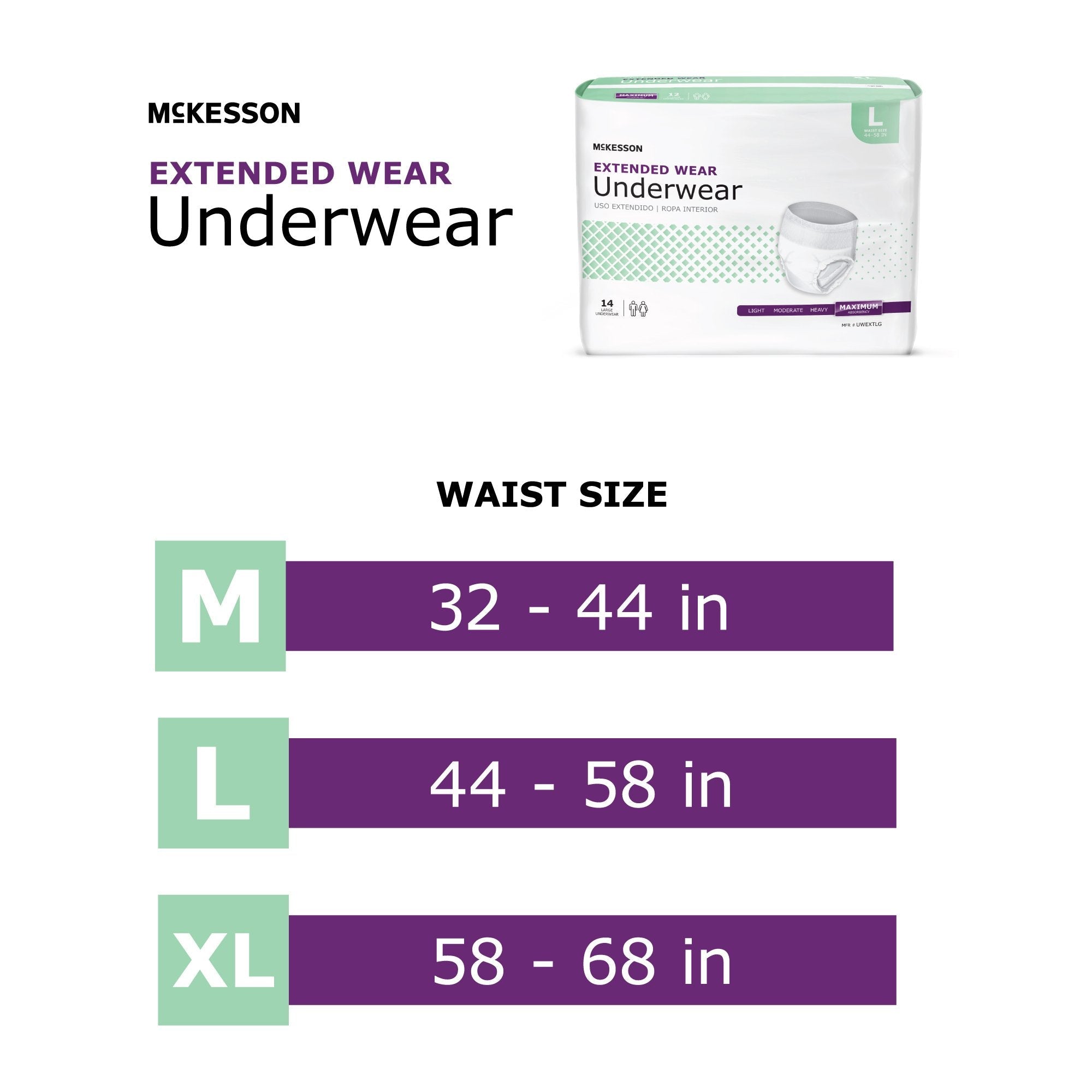 McKesson Extended Wear Maximum Absorbency Underwear, Extra Large UWEXTXL