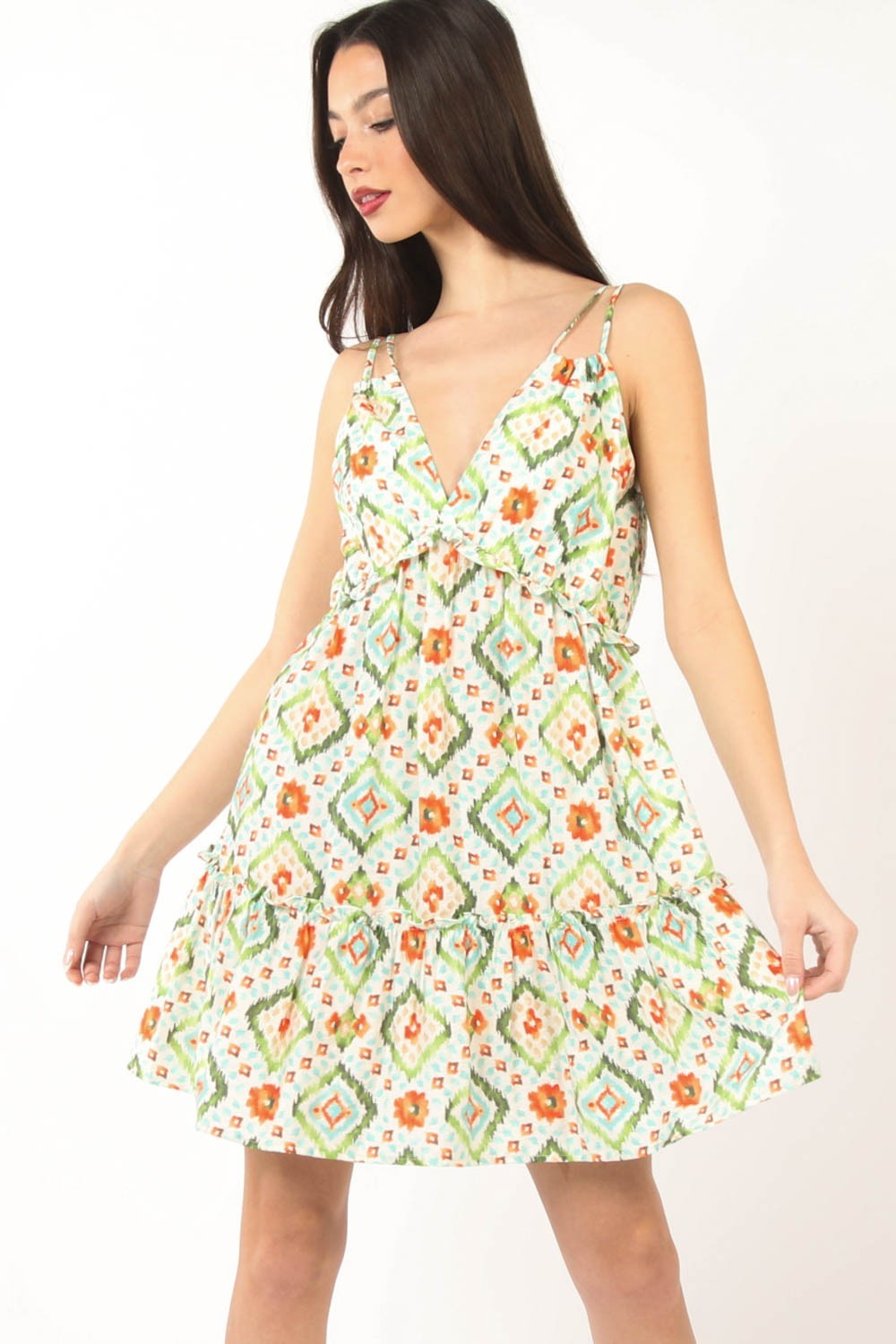 Floral Back Smocked Ruffled Mini Dress – Vibrant Floral Dress, Smocked Mini Dress, Ruffled Dress with Back Detailing, Playful Summer Dress, Feminine Mini Dress, Flirty Ruffled Dress, Boho Floral Dress