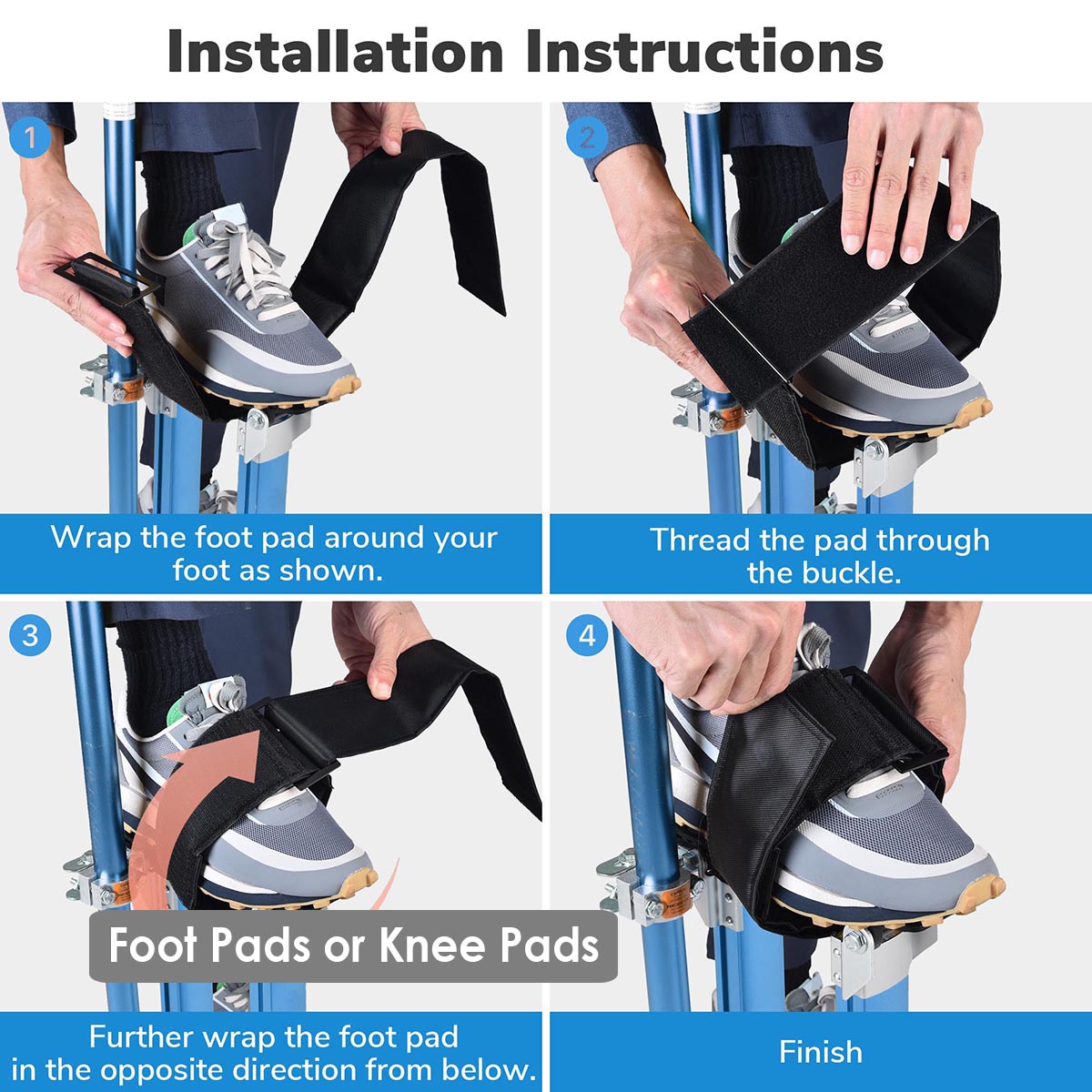 Yescom Drywall Stilts Comfort Straps Leg Bands 2ct/Pack
