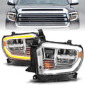 ANZO 2014-2017 Toyota Tundra LED Crystal Headlights w/ Switchback Chrome Housing w/ DRL 111532