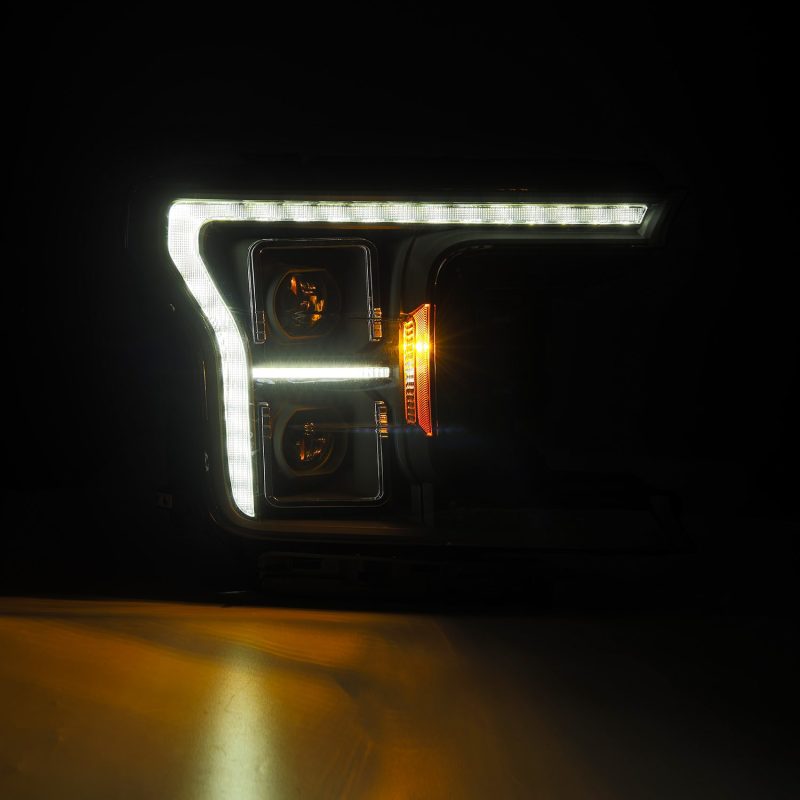 AlphaRex 18-20 Ford F-150 (Req. Conv F150 w/Stock LED) LUXX LED Proj HL Blk Actv Lgt Seq Sig SB DRL 880250 *Discontinued