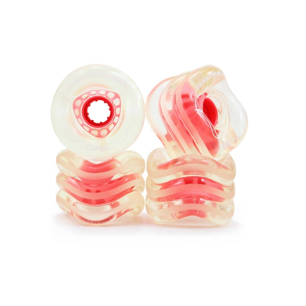 Shark Wheels DNA 72mm 78a - Clear/Pink Hub (Set of 4)