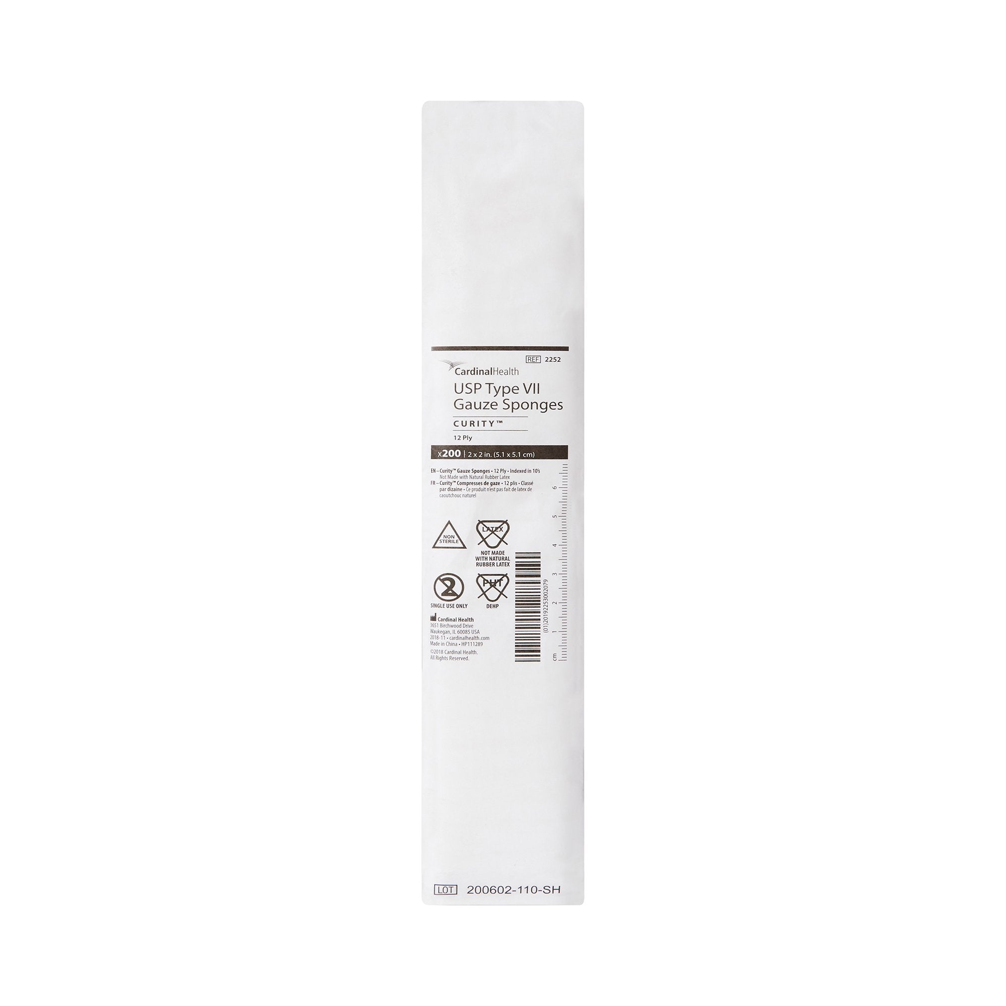 Curity™ USP Type VII Gauze Sponge, 2 x 2 Inch, 12-Ply 2252