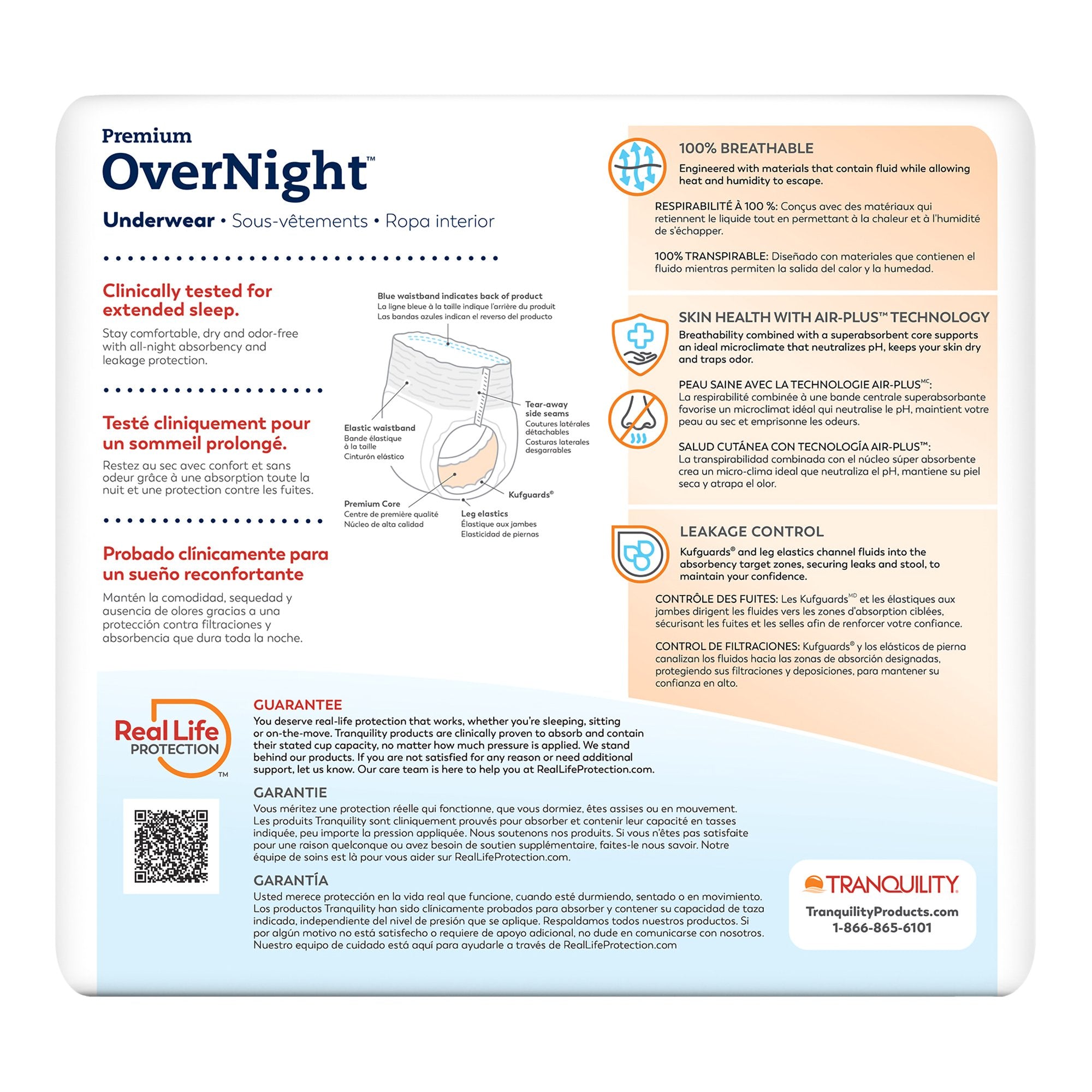 Tranquility Premium OverNight Disposable Absorbent Underwear, 2XL 2118