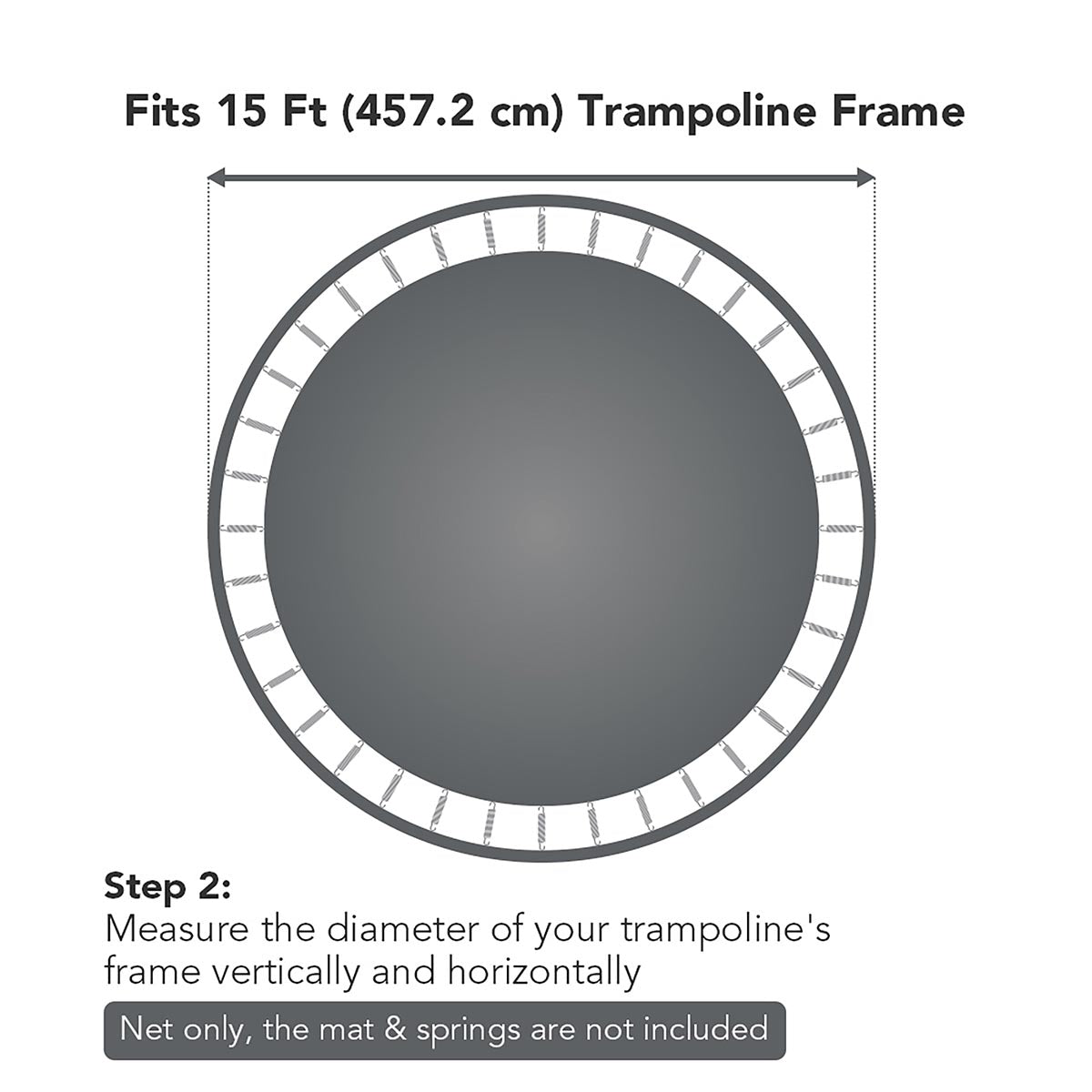 Yescom 15ft Trampoline Safety Net with 8 Poles