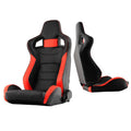 SPYDER Xtune Scs Style Racing Seat Carbon Pu (Double Slider) Black/Red Driver Side RST-SCS-02-BKR-DR 9933837