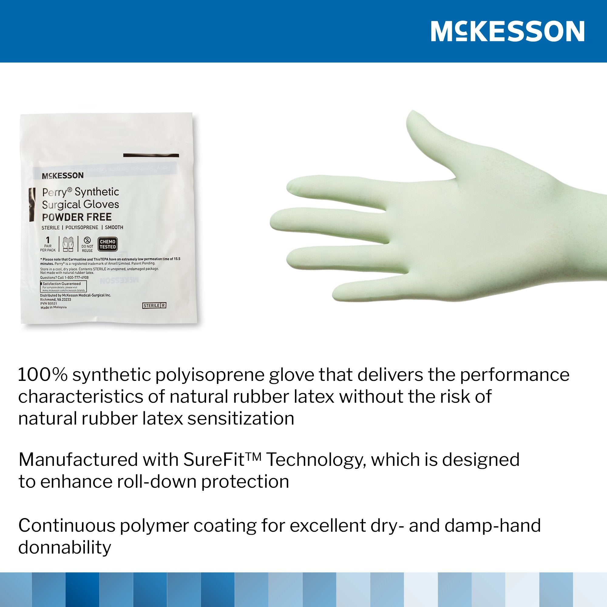 McKesson Perry® Performance Plus Polyisoprene Surgical Glove, Size 6, Green 20-2060N