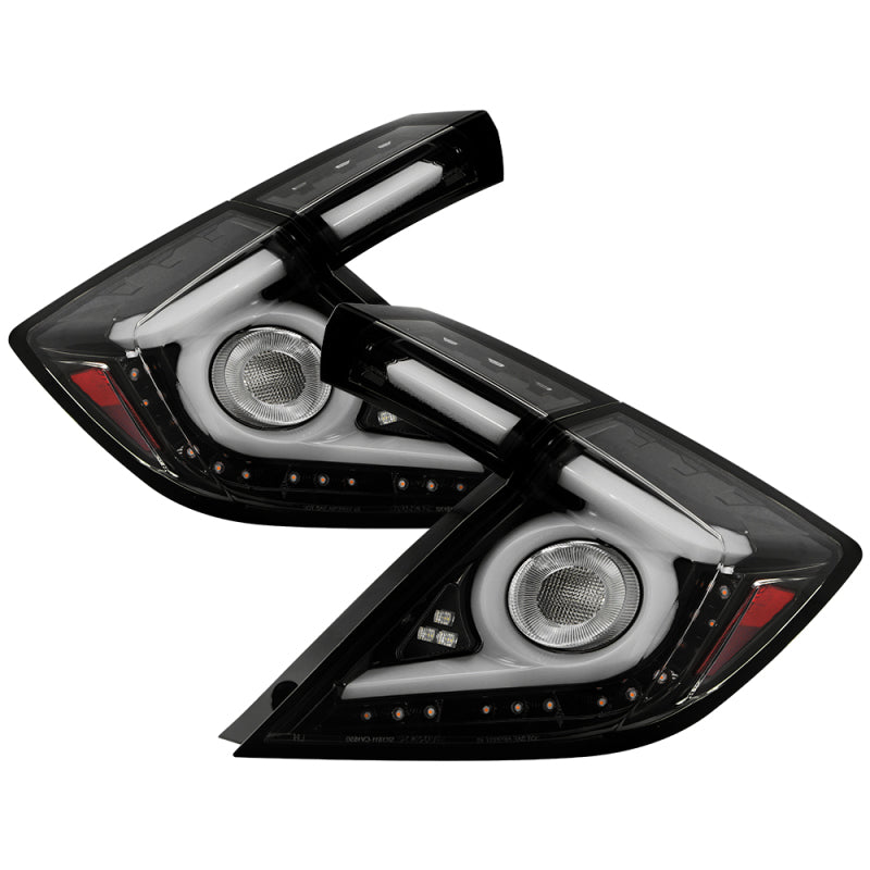 SPYDER 16-19 Honda Civic 5 Door Hatchback Light Bar LED Tail Lights - Black Chrome(ALT-YD-HC16HB-BC) 5088819