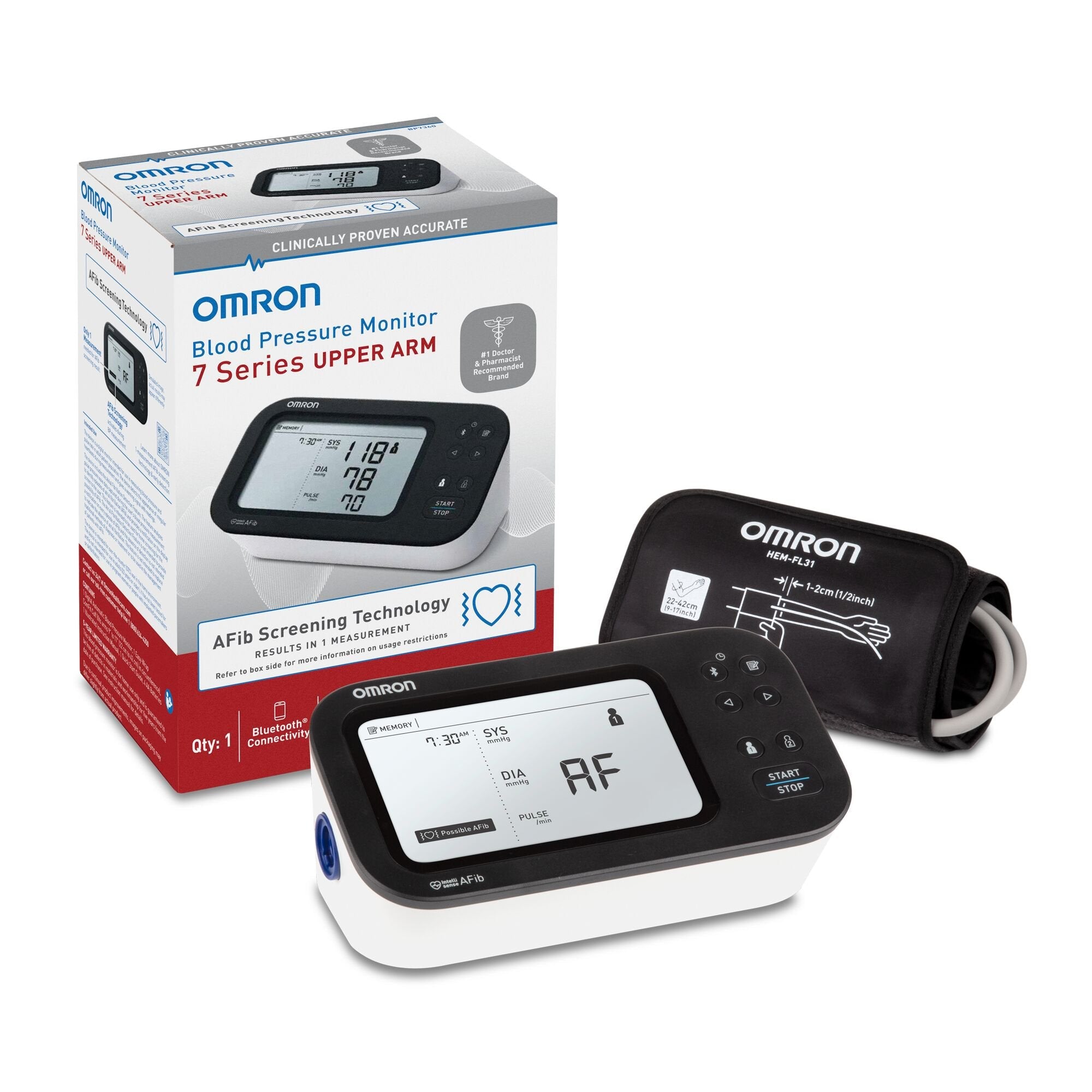 Digital Blood Pressure Monitor Omron 7 Series® Adult Cuff Nylon Cuff 9 to 17 Inch Desk Model BP7360
