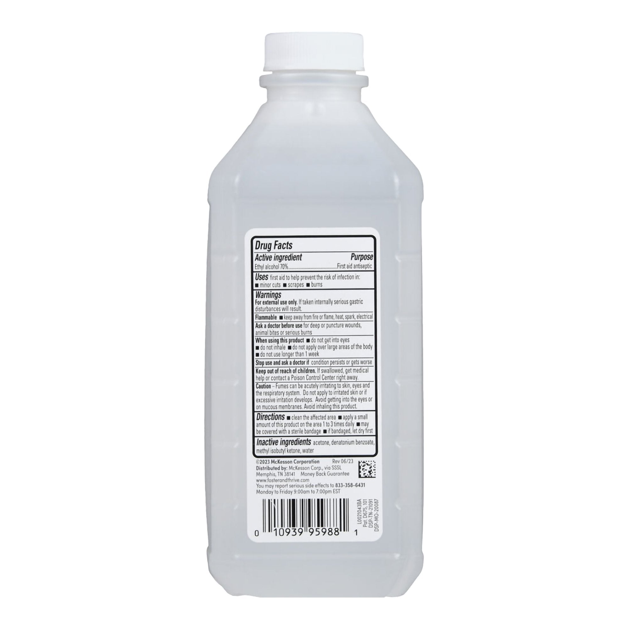 Foster & Thrive™ Ethyl Rubbing Alcohol 70% By Volume 01093995988