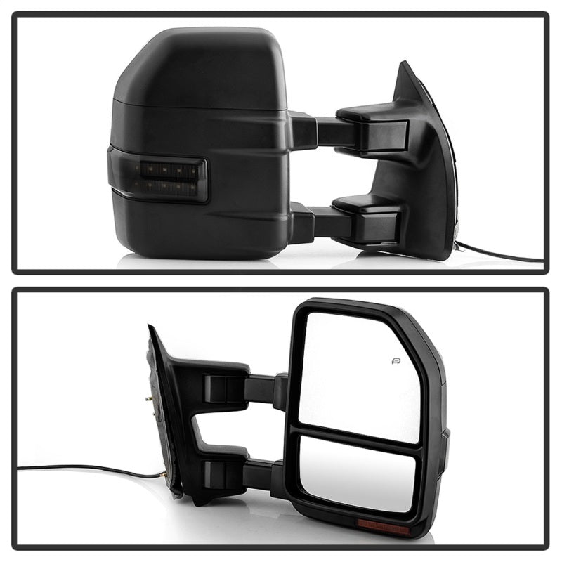 SPYDER xTune 99-07 Ford SuperDuty Heated LED Telescoping Pwr Mirrors-Smk (Pair) (MIR-FDSD99S-G4-PW-RSM-SET) 9943157