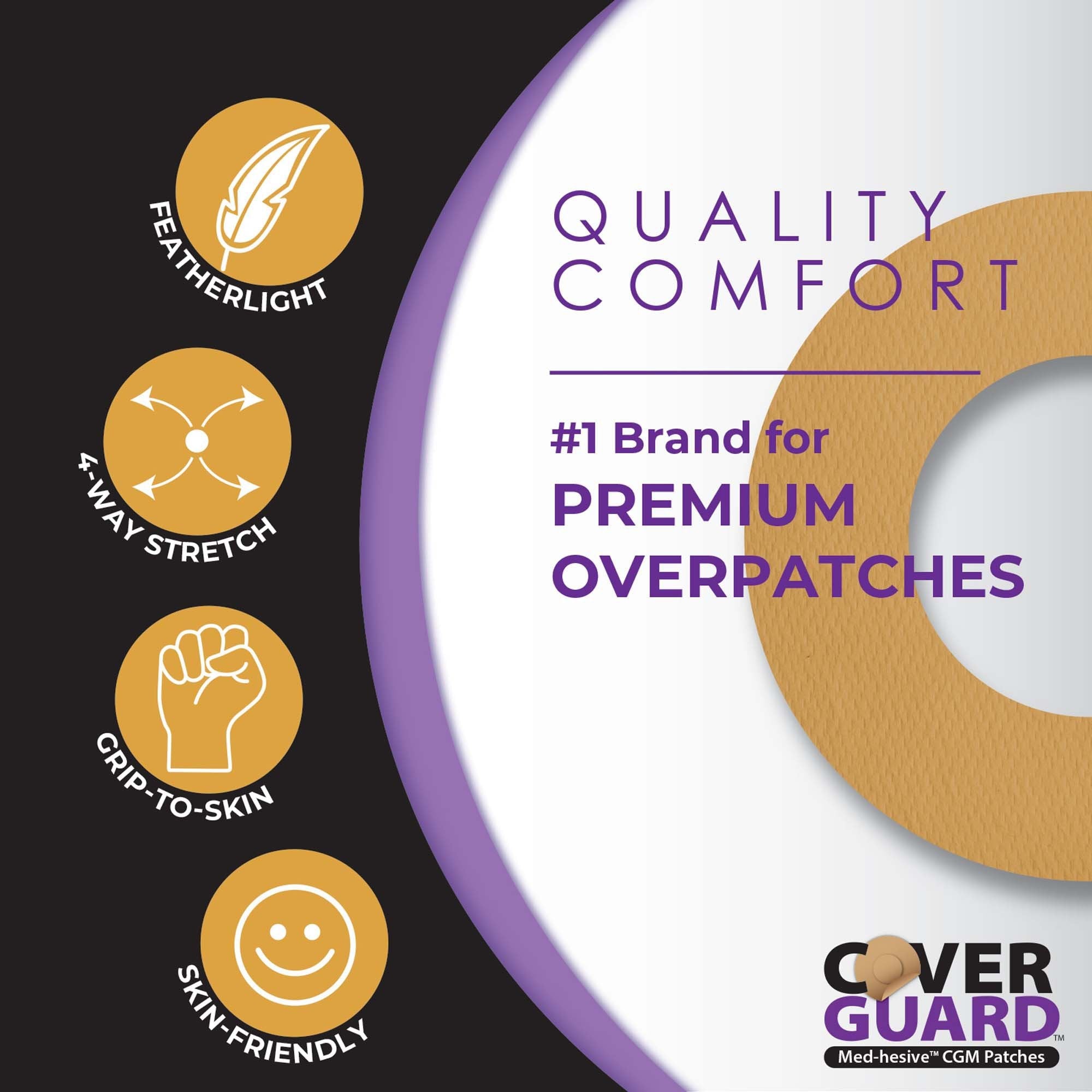 Sensor Overpatch CoverGuard Tan For Dexcom G7 Sensor 101-200T