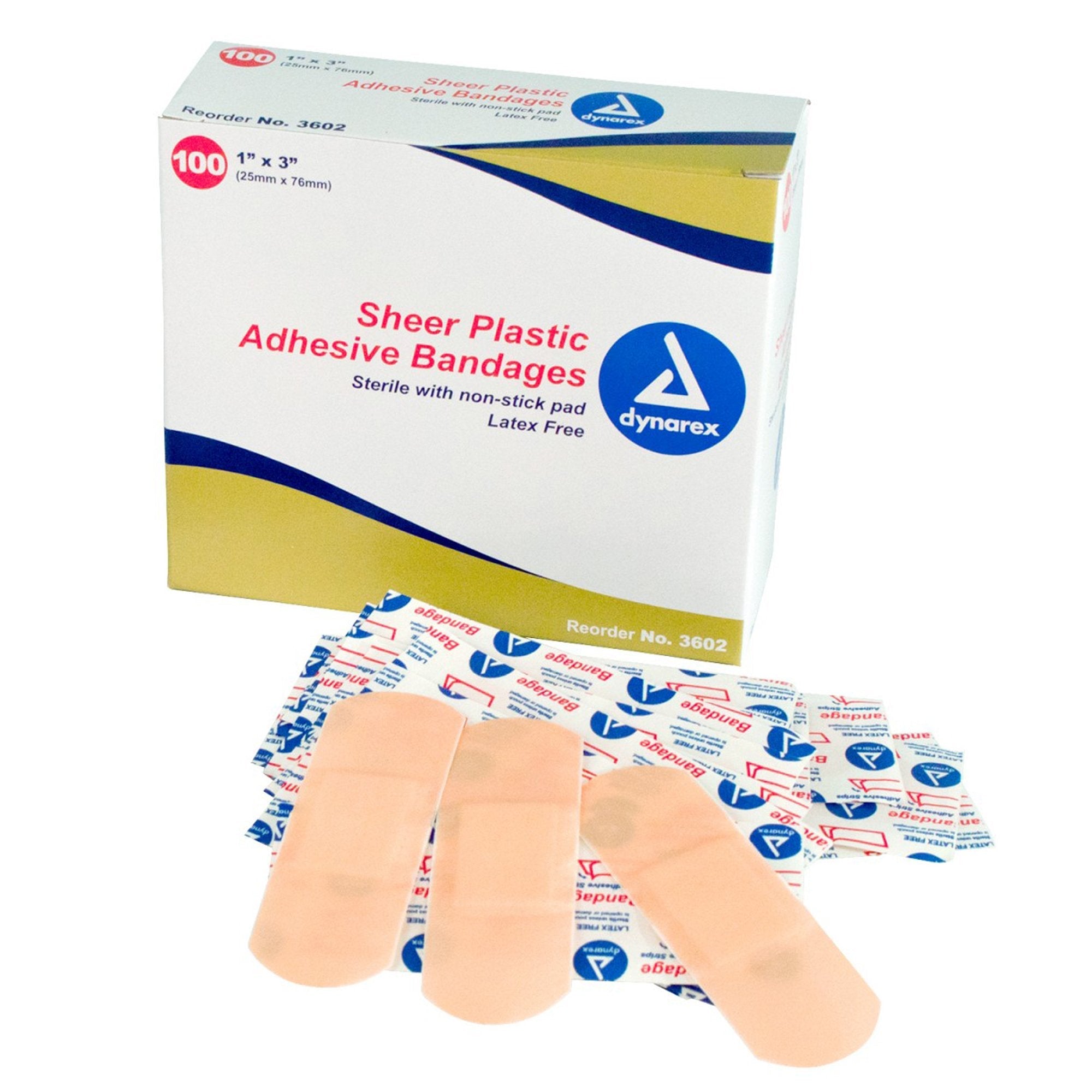 dynarex® Sheer Adhesive Strip, 1 x 3 inch 3602