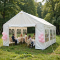 10×20 FT Carport Canopy & Party Tent | Heavy-Duty Gazebo with 4 Removable Sidewalls, UV & Water-Resistant PE Cover — White