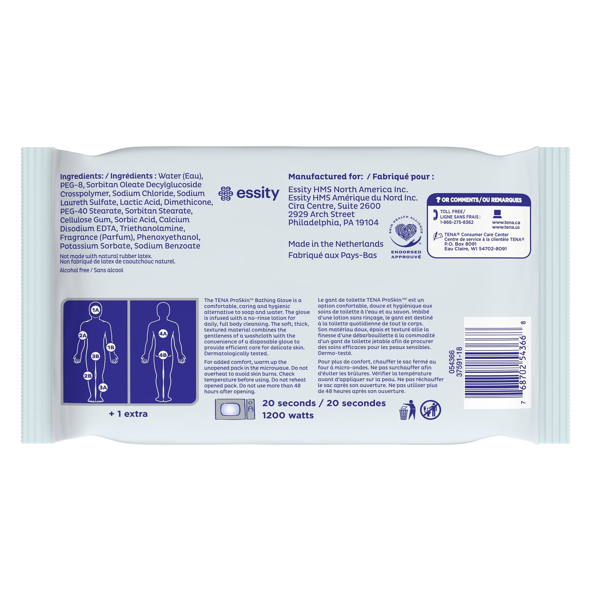 TENA® ProSkin™ Bathing Gloves, Freshly Scented 54366