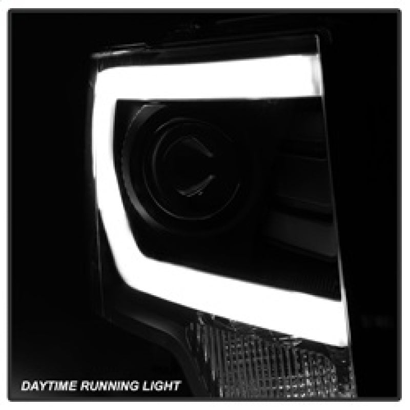 SPYDER xTune Ford F150 Projector Headlights - Light Bar DRL - Black PRO-JH-FF15009-LBDRL-BK 9037252