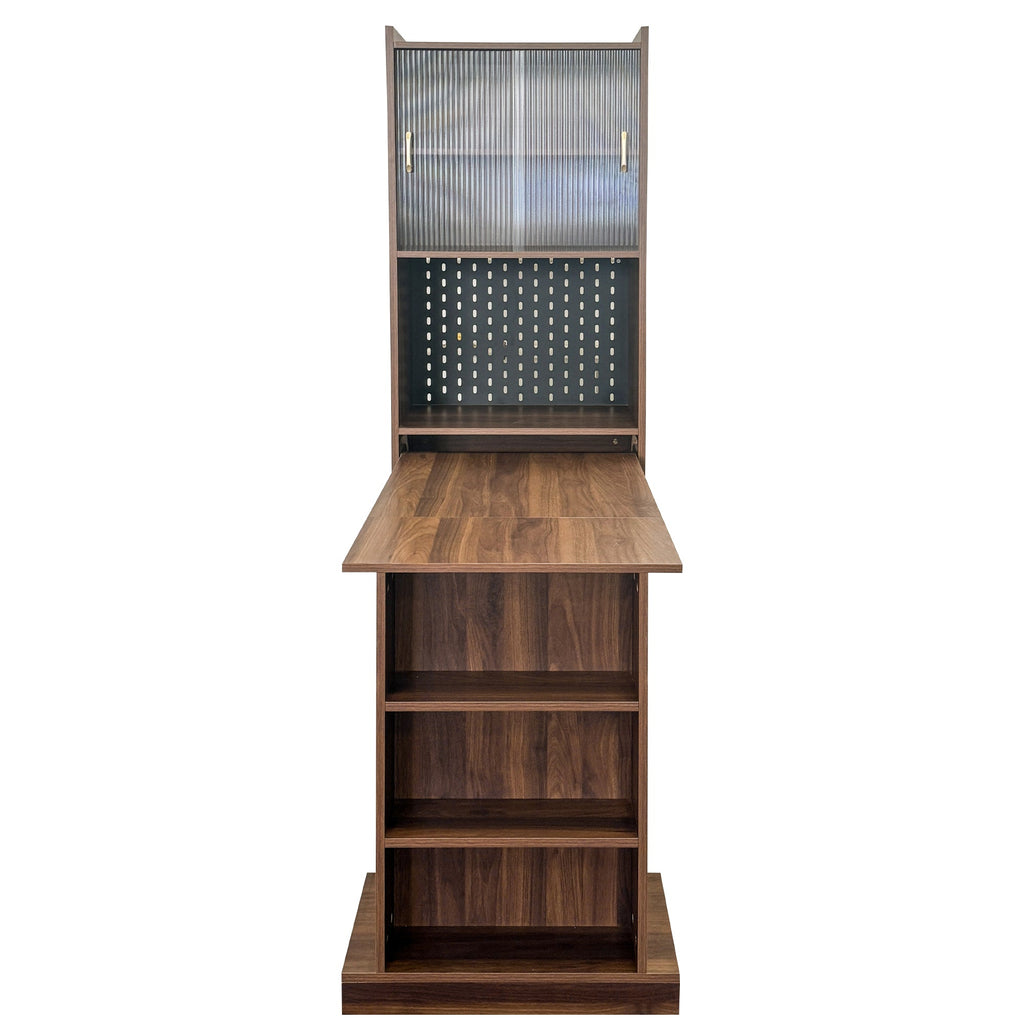 Folding Desk with Storage, Space-Saving Foldable Computer Desk for Small Spaces, Writing Study Table for Home Office, Bedroom, Dorm, Apartment