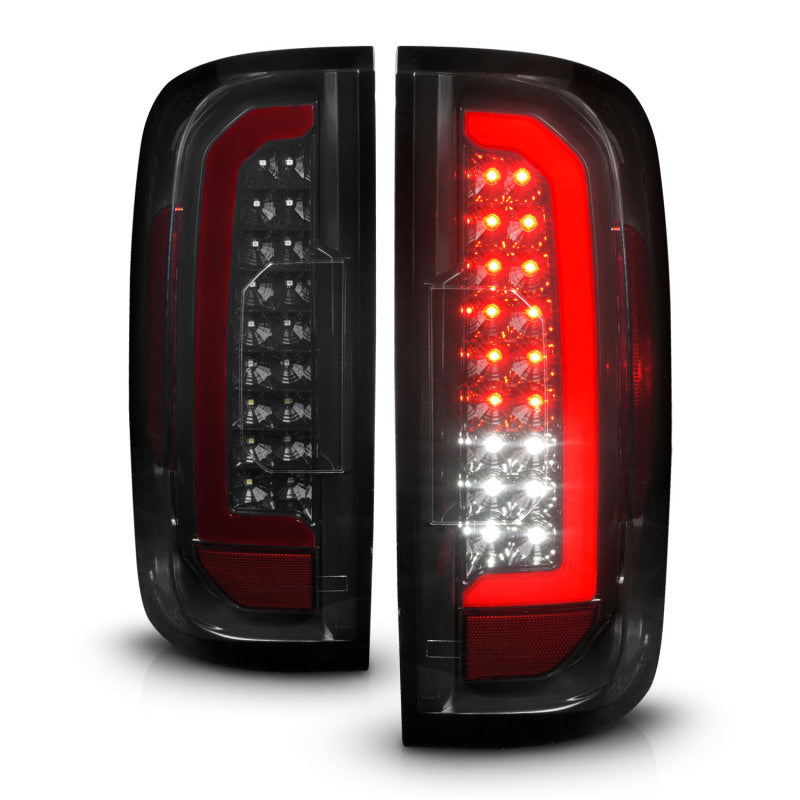ANZO 15-21 GMC Canyon Full LED Tail Lights w/ Red Lightbar Black Housing Smoke Lens 311435