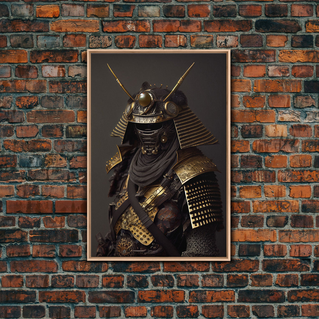 Samurai Japanese Art Ukiyo-e style Framed Canvas Print, Samurai Japanese Art Canvas Wall Art, Canvas Art Home Decor, Japanese Art Home Decor