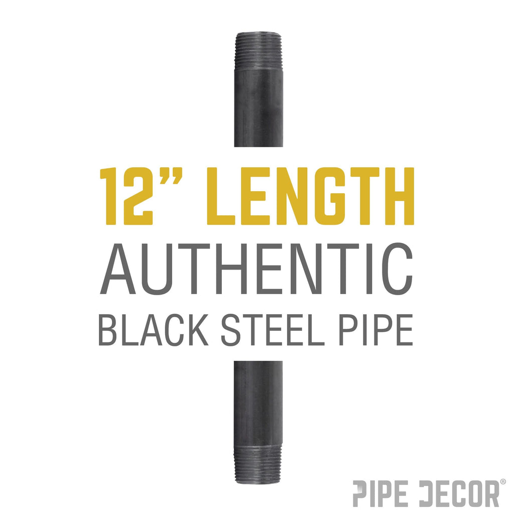 1 in. x 12 in. Black Pipe - PhishStones Products