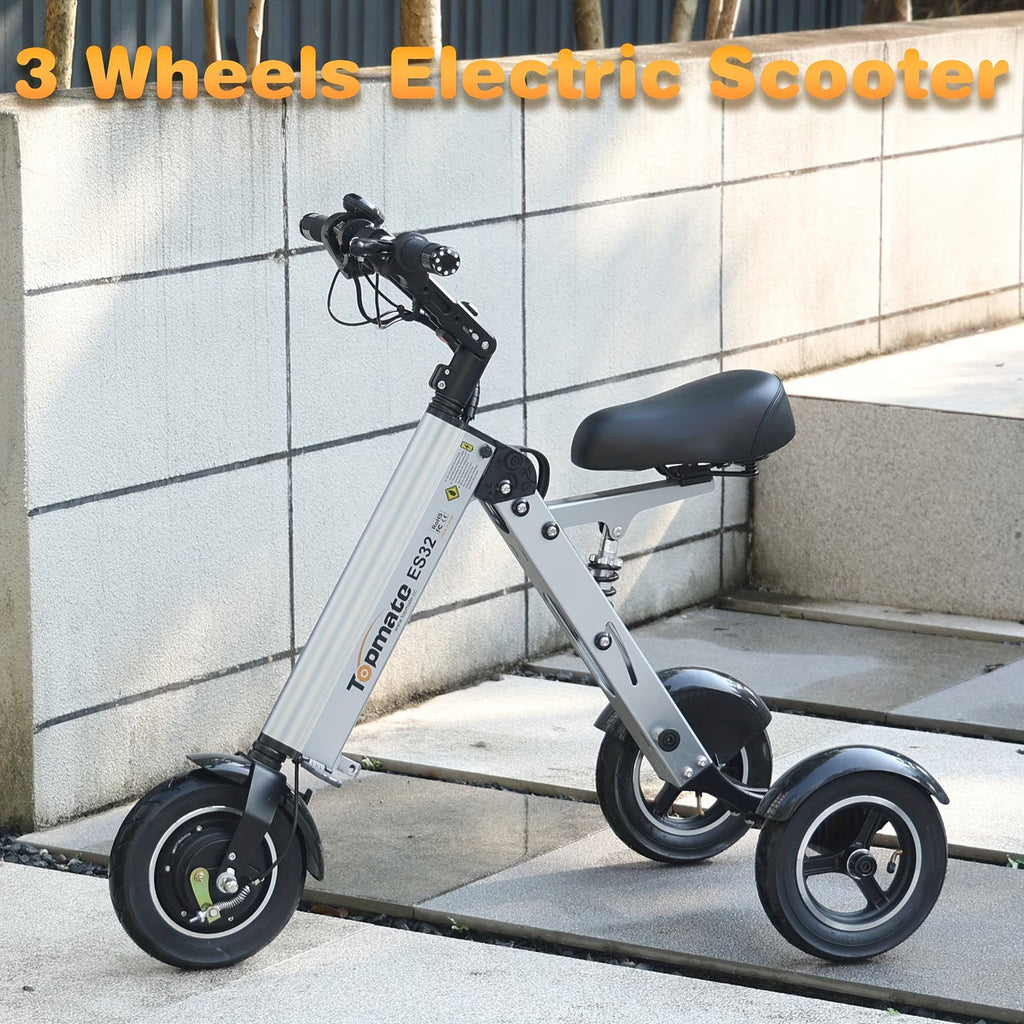 10-inch 3-Wheel Foldable Electric Scooter with Adult Seat | 36V 7.5Ah Non-Removable Battery & Reverse Function
