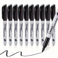 10-Pieces: Black Permanent Markers Fine Tip