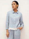 100% Linen Buttoned Closure Color - Blocked Shirt JANICE - PhishStones Products