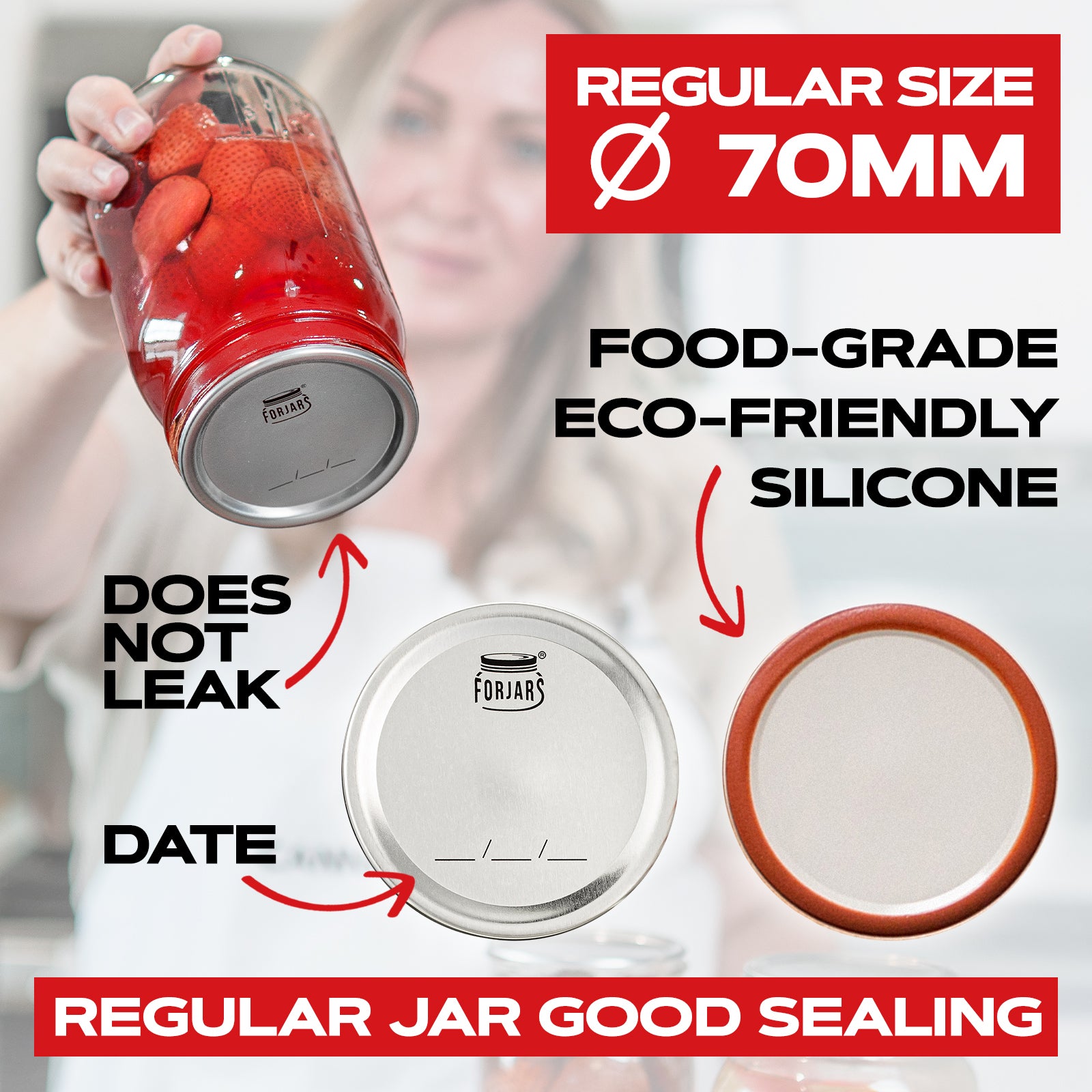 100 Regular Mouth Canning Lids - PhishStones Products