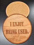 I Enjoy Being Used Patriotic Wood Coaster Set – Handcrafted by U.S. Veterans