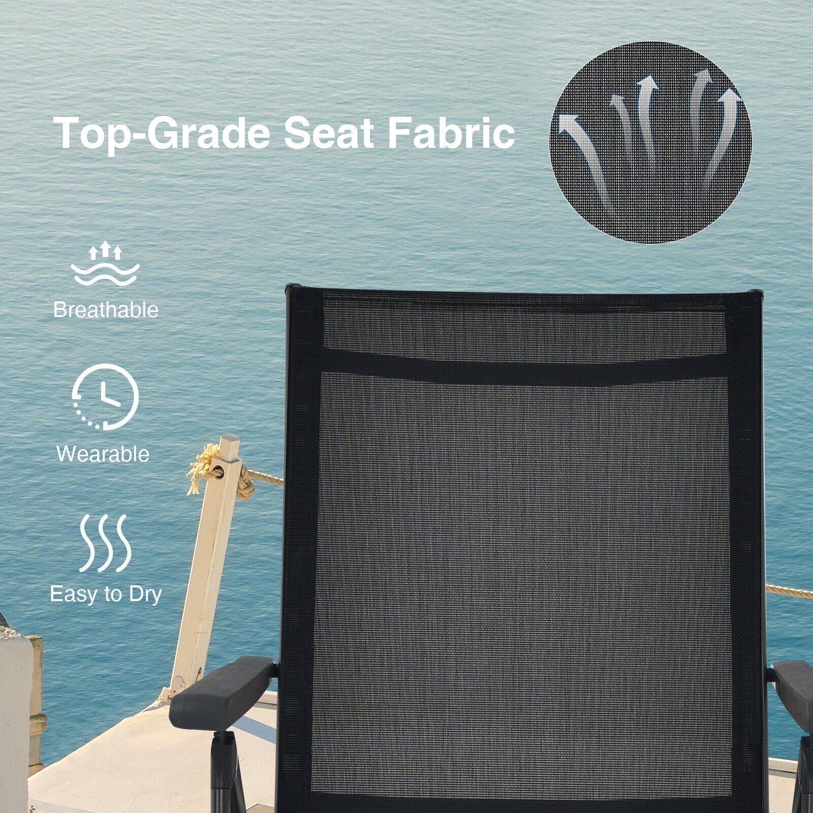 2 Pieces Foldable Chaise Lounge Chair with 2-Position Footrest