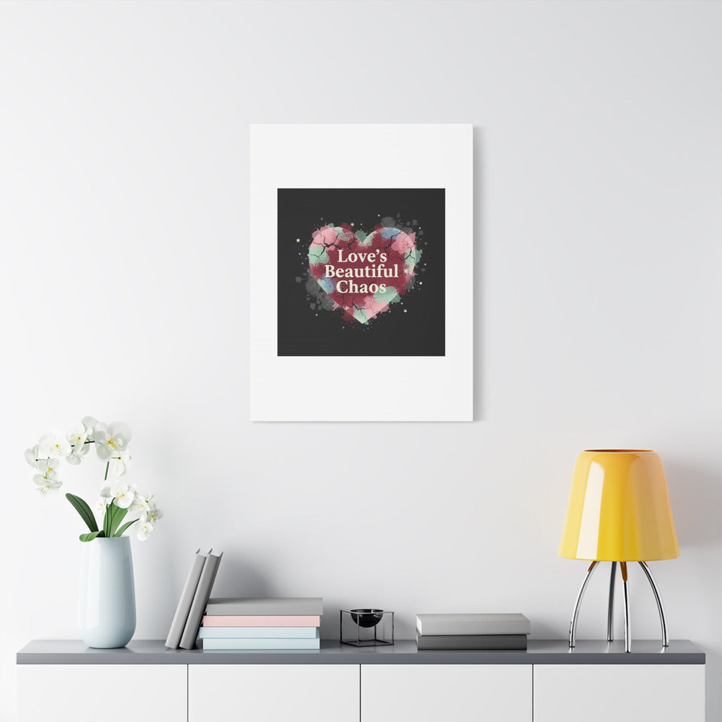 Love's Beautiful Chaos Canvas Print | Soft Grunge Hearts, Distressed Heart Art