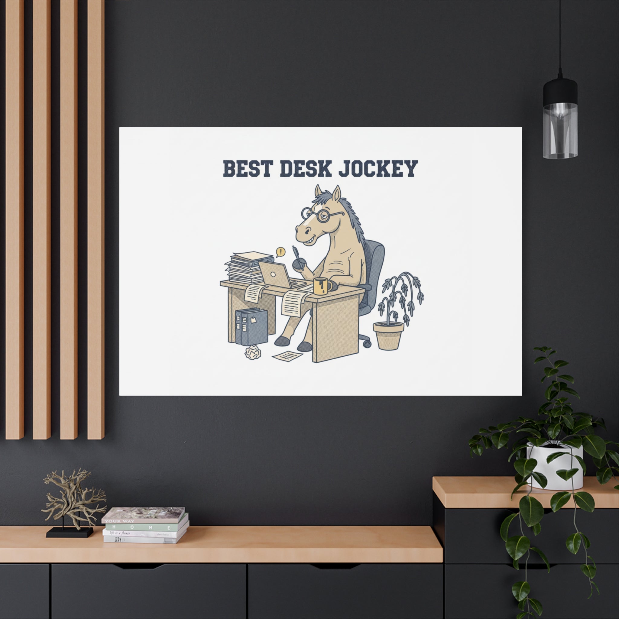 Best Desk Jockey Canvas, Workhorse Office Art | Corporate Burnout Parody