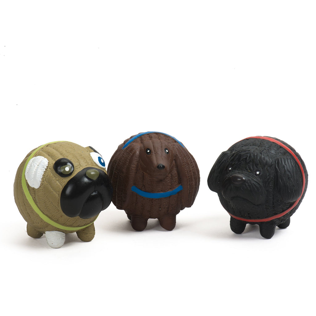 Assorted Ruff-Tex® HuggleMutt™ Latex Balls Dog Toys, 3 Pack, Small