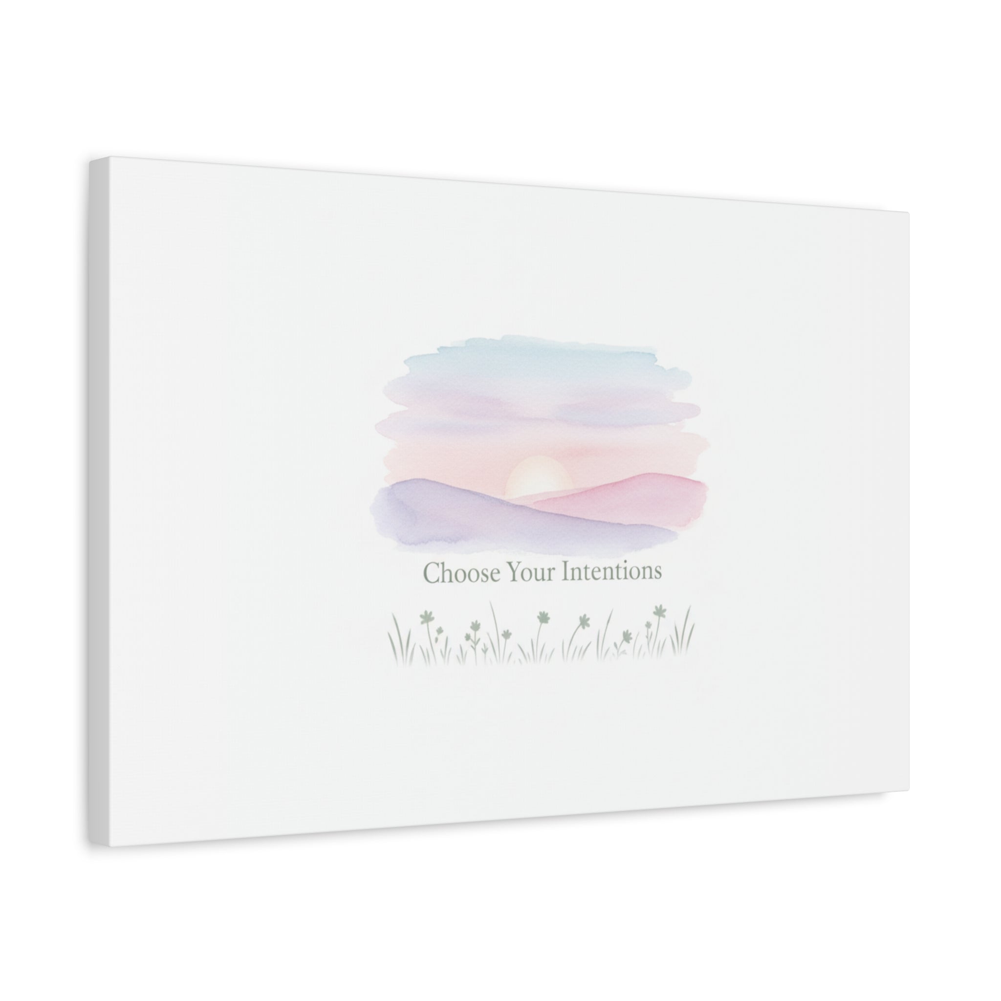 Choose Your Intentions Canvas, soft wellness poster, pastel gradient mindfulness art