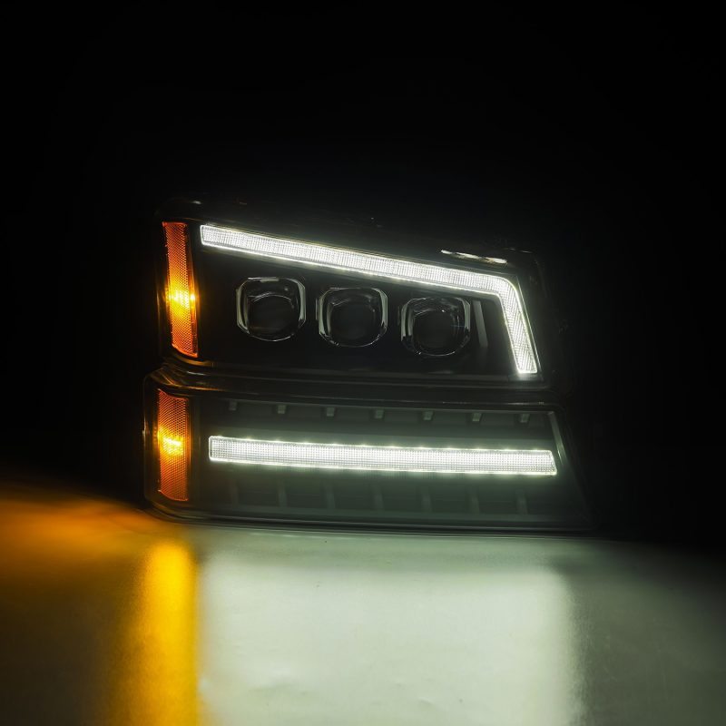 AlphaRex 03-06 Chevy Silverado 1500/2500HD/3500HD/Avalanche Black NOVA LED Proj Headlights 880256 *Discontinued