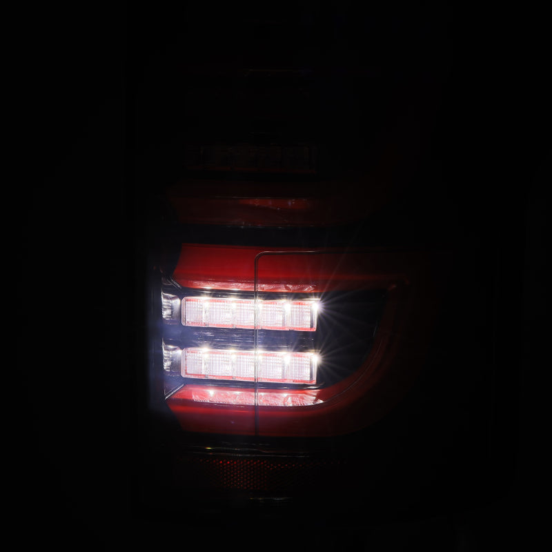 AlphaRex 15-20 Ford F-150 Luxx LED Tail Lights (Pair) Black/Red (Not For Blind Spot Sensor Models) 652050 *Discontinued
