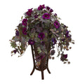 Gloxinia Artificial Plant in Stand Planter