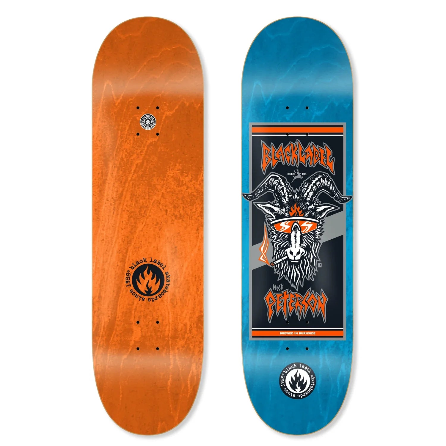 Black Label Nick Peterson "BURNSIDE BREW" 9.5" Skateboard Deck