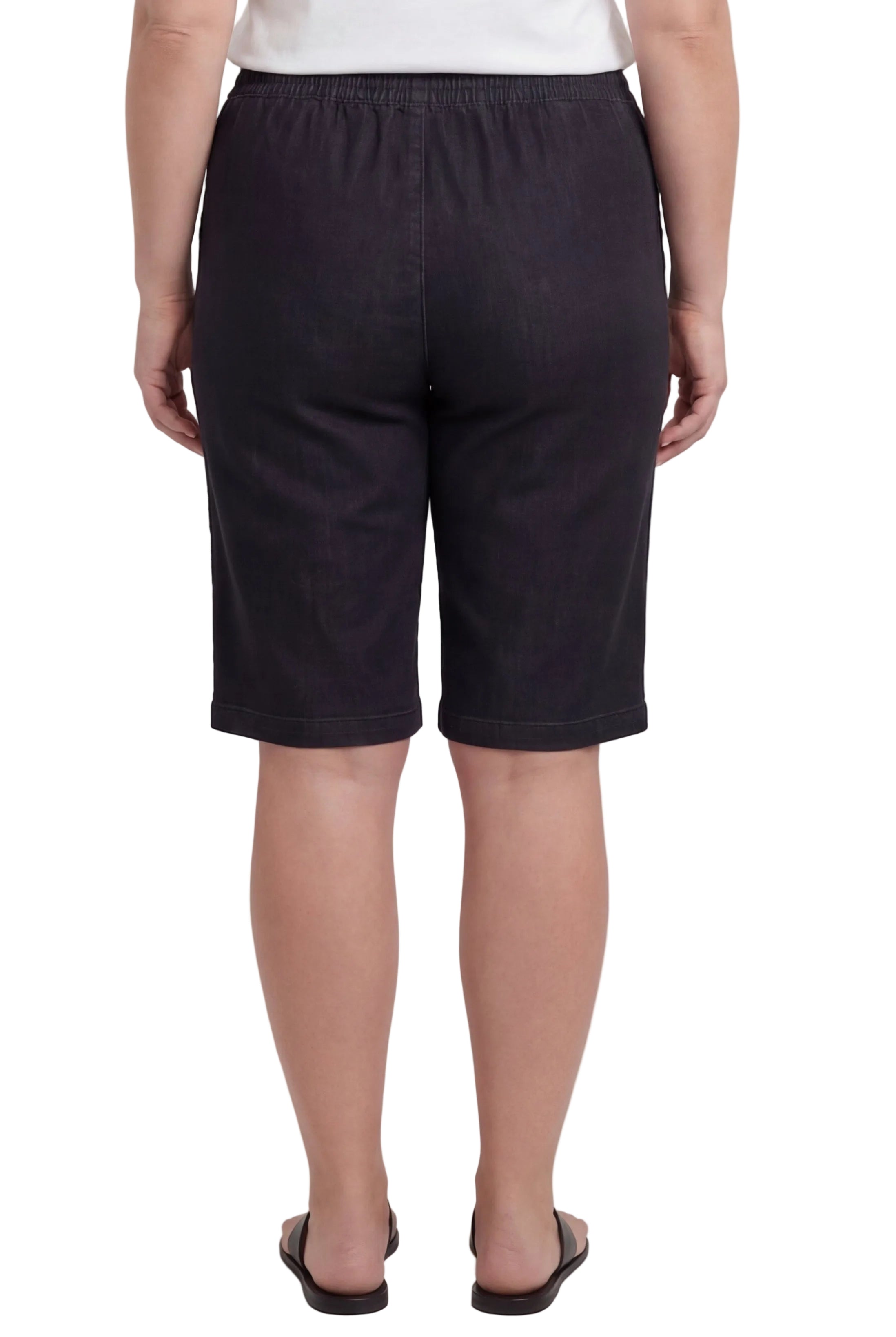Women's Easy Pull on Bermuda Shorts in Denim and Twill